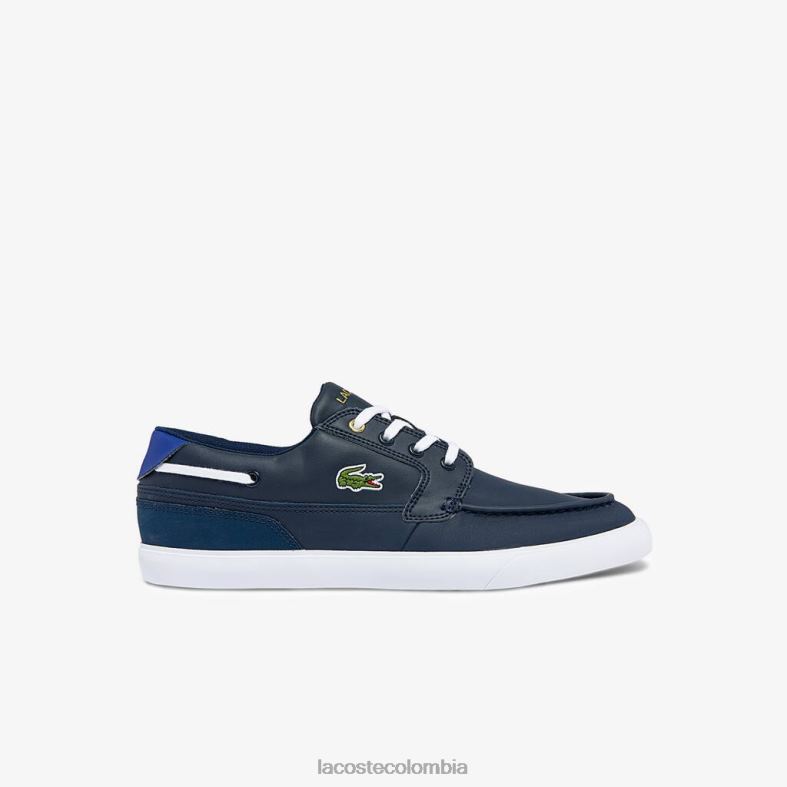 Náuticos bayliss de piel y sintético azul marino y blanco Lacoste zapatos hombres 80XZX1803