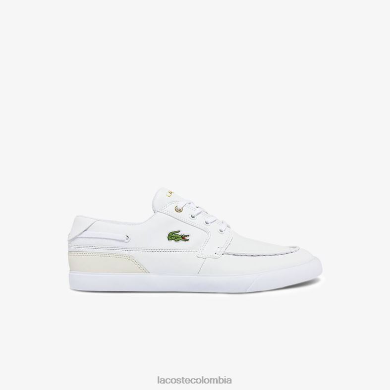 Náuticos bayliss de piel y sintético blanco y blanquecino Lacoste zapatos hombres 80XZX1802
