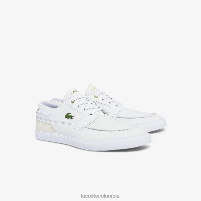 Náuticos bayliss de piel y sintético blanco y blanquecino Lacoste zapatos hombres 80XZX1802
