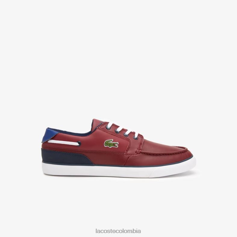 Náuticos bayliss deck sintético color contraste burdeos/blanco Lacoste zapatos hombres 80XZX1784