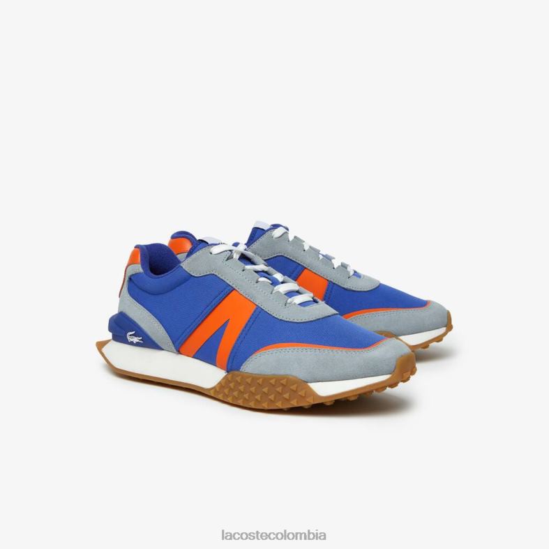 Zapatos de exterior de cuero y tela para invierno l-spin deluxe azul/naranja Lacoste zapatos hombres 80XZX1780