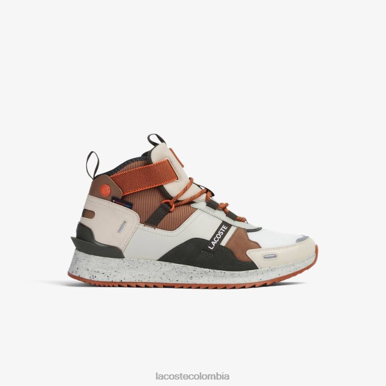 zapatos para exteriores run breaker de cuero en color pop Cafe Blanco Lacoste zapatos hombres 80XZX1793