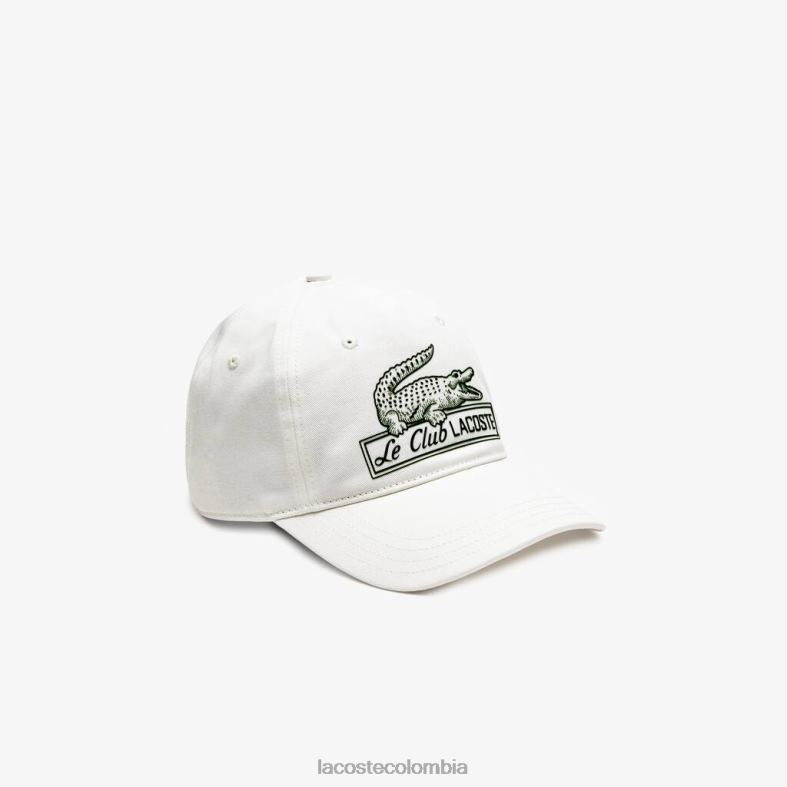 gorra vintage con estampado de cocodrilo blanco Lacoste accesorios mujer 80XZX2897