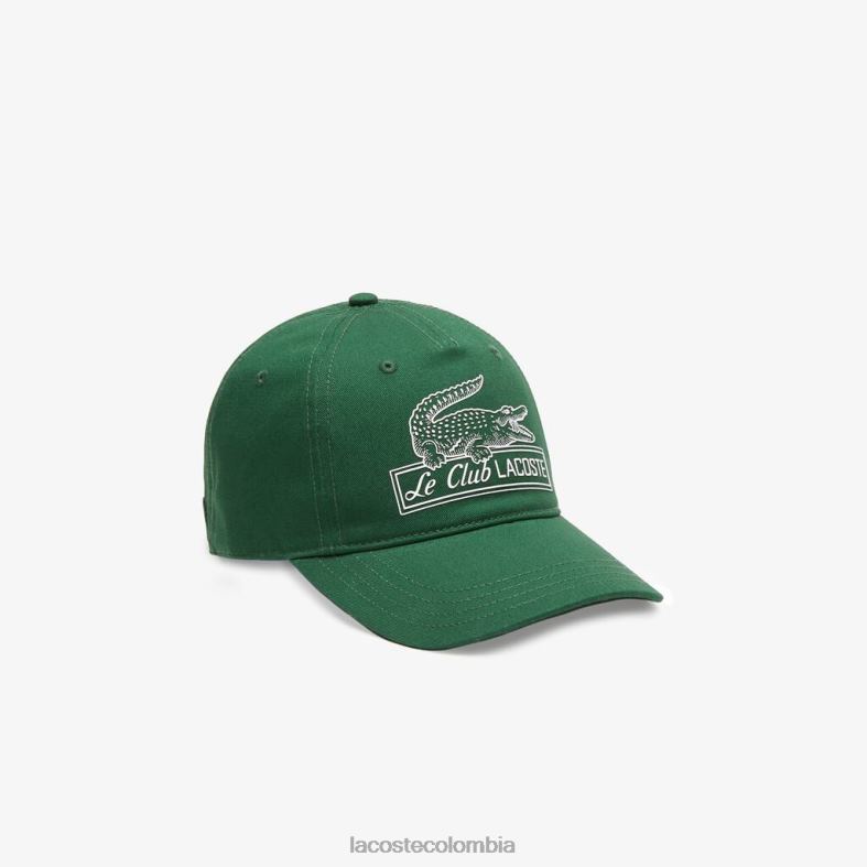 gorra vintage con estampado de cocodrilo verde Lacoste accesorios mujer 80XZX2898