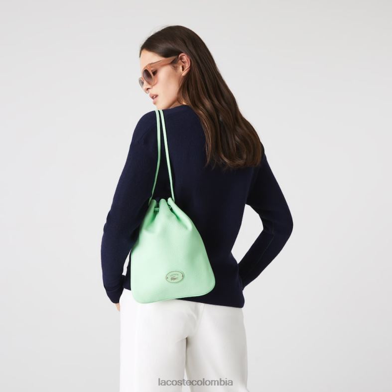 bolso de hombro de piel granulada vertical ceniza Lacoste bolsos y marroquinería mujer 80XZX2874