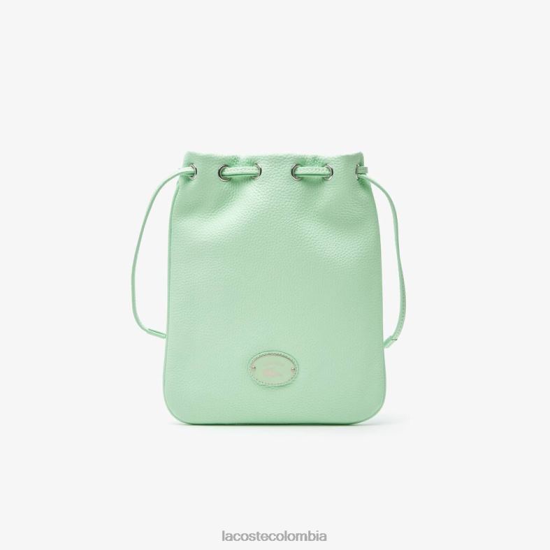 bolso de hombro de piel granulada vertical ceniza Lacoste bolsos y marroquinería mujer 80XZX2874