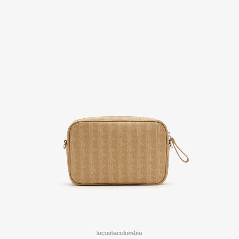 bolso cruzado con monograma y cremallera beige vienés Lacoste bolsos y marroquinería mujer 80XZX2857