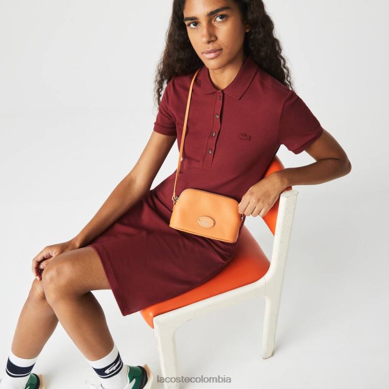 bolso cruzado tipo cúpula de cuero granulado cerámica Lacoste bolsos y marroquinería mujer 80XZX2865