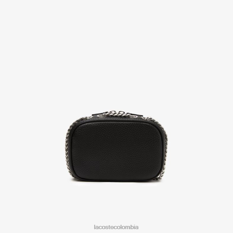 bolso de hombro cuadrado de piel de grano superior negro Lacoste bolsos y marroquinería mujer 80XZX2788