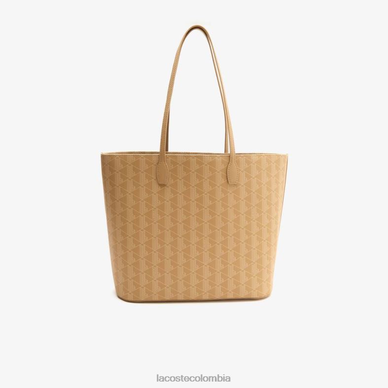 bolso tote con estampado de monogramas beige vienés Lacoste bolsos y marroquinería mujer 80XZX2786