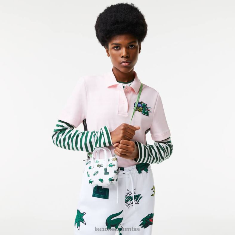 bolso nano con estampado de cómic cocodrilo blanco por todas partes Lacoste bolsos y marroquinería mujer 80XZX2883