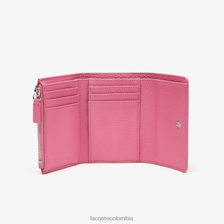 cartera con cierre de solapa de cuero de grano superior reseda Lacoste bolsos y marroquinería mujer 80XZX2807