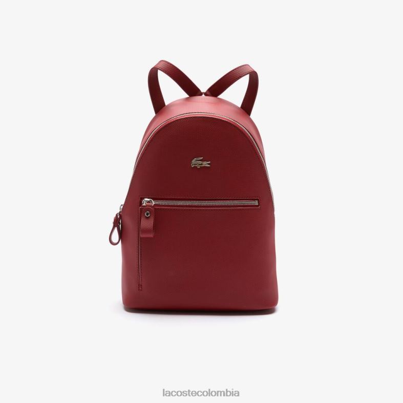Mochila Daily Classic de lona piqué revestida Burdeos Lacoste bolsos y marroquinería mujer 80XZX2845