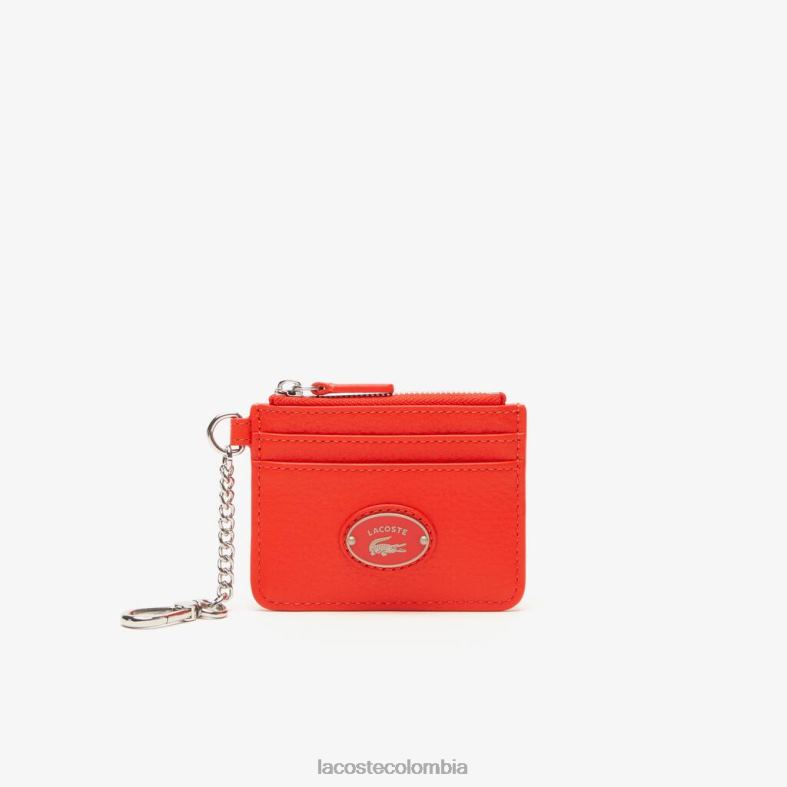 tarjetero de piel granulada con mosquetón corrida Lacoste bolsos y marroquinería mujer 80XZX2809