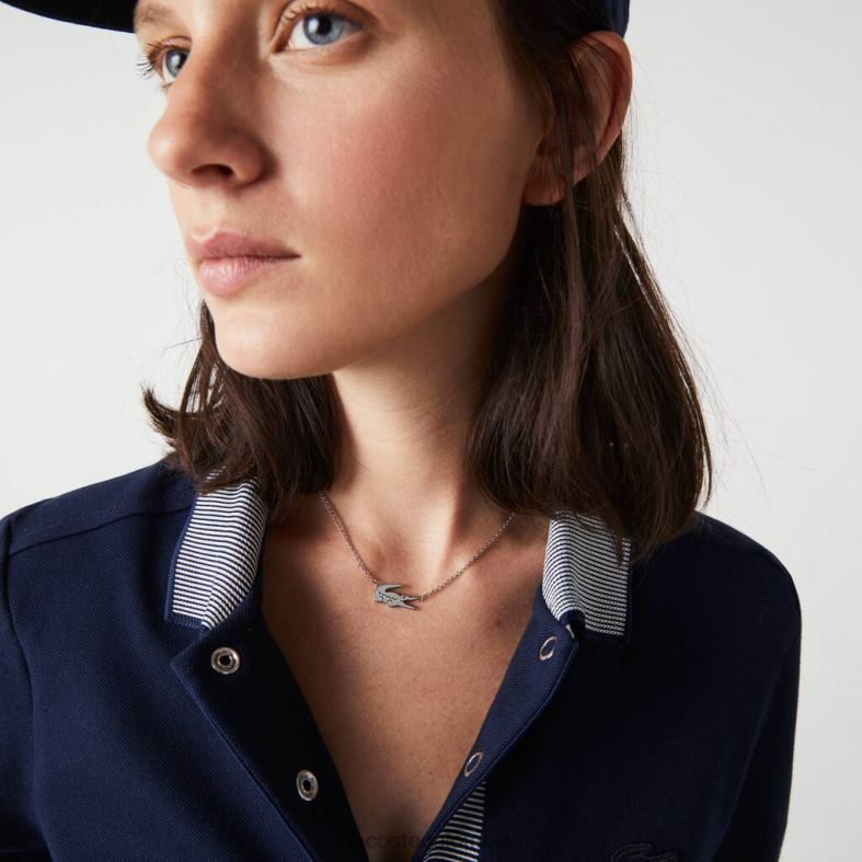 collar de cocodrilo plata Lacoste joyas mujer 80XZX2905