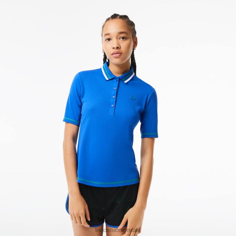 polo de piqué de tenis ultra seco azul Lacoste ropa mujer 80XZX2367