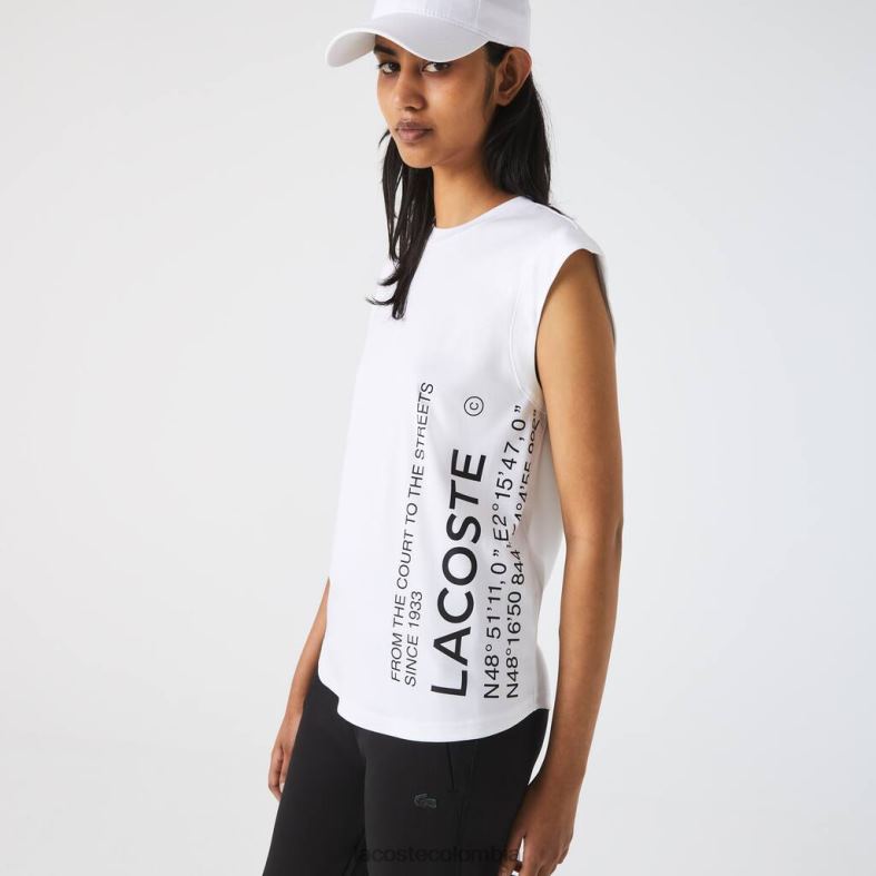 camiseta deportiva holgada con la marca a juego blanco Lacoste ropa mujer 80XZX2558
