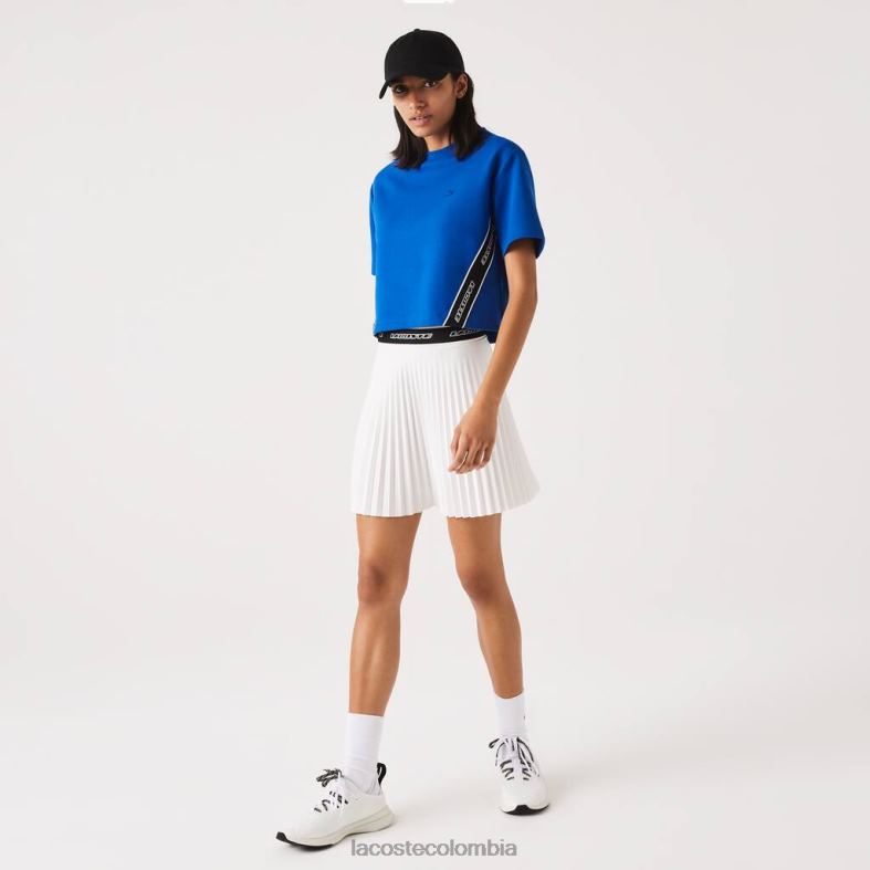 camiseta holgada con bandas estampadas azul Lacoste ropa mujer 80XZX2546