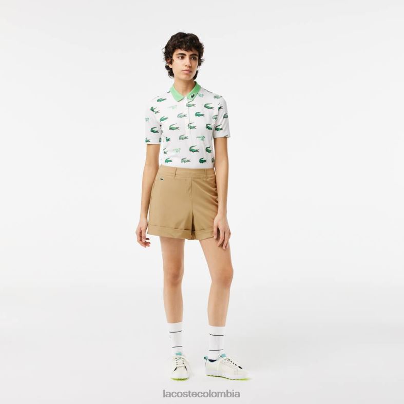 bermudas deportivas elásticas de golf beige Lacoste ropa mujer 80XZX2452