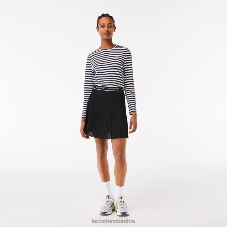 falda plisada con cintura elástica negro Lacoste ropa mujer 80XZX2352
