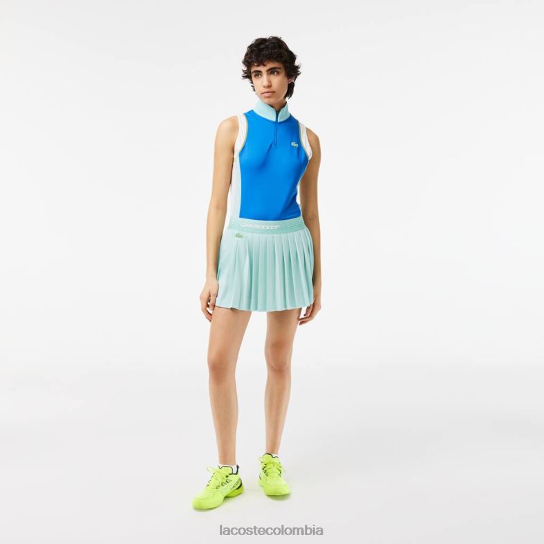 faldas plisadas de tenis con shorts incorporados verde claro/amarillo Lacoste ropa mujer 80XZX2389