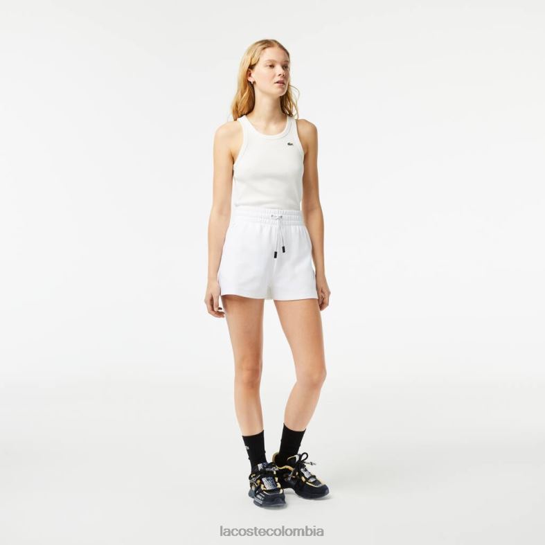 pantalones cortos lisos blanco Lacoste ropa mujer 80XZX2445