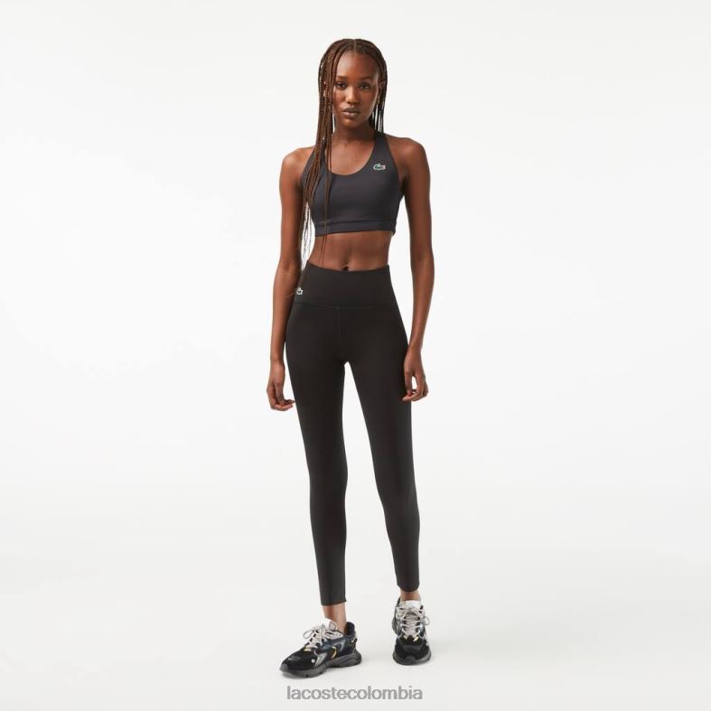 Leggings deportivos de poliéster reciclado para esculpir negro Lacoste ropa mujer 80XZX2399