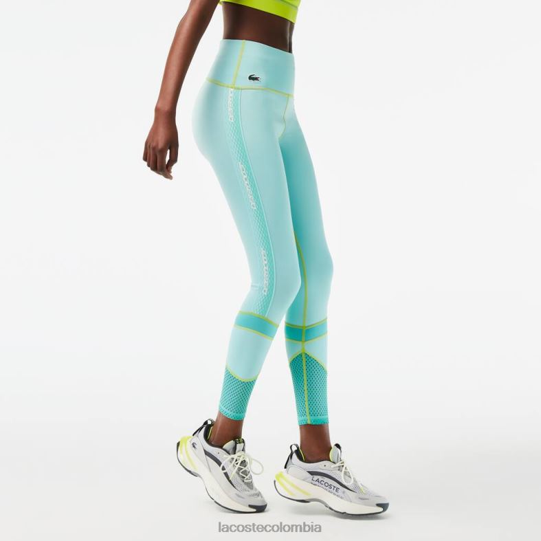 leggins deportivos con rayas y logo menta Lacoste ropa mujer 80XZX2401