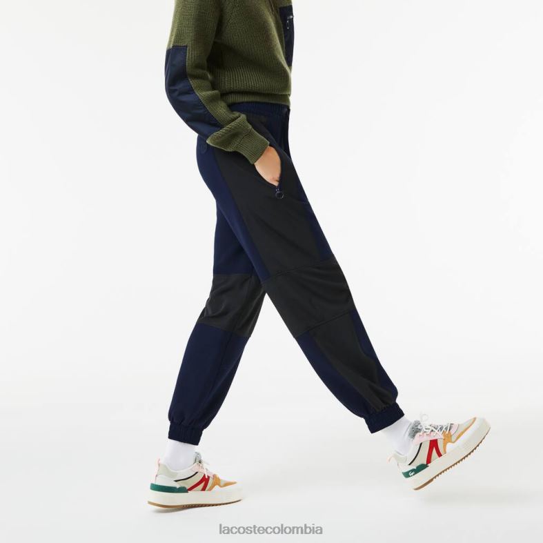 pantalones de chándal con parche de color azul marino/negro Lacoste ropa mujer 80XZX2552