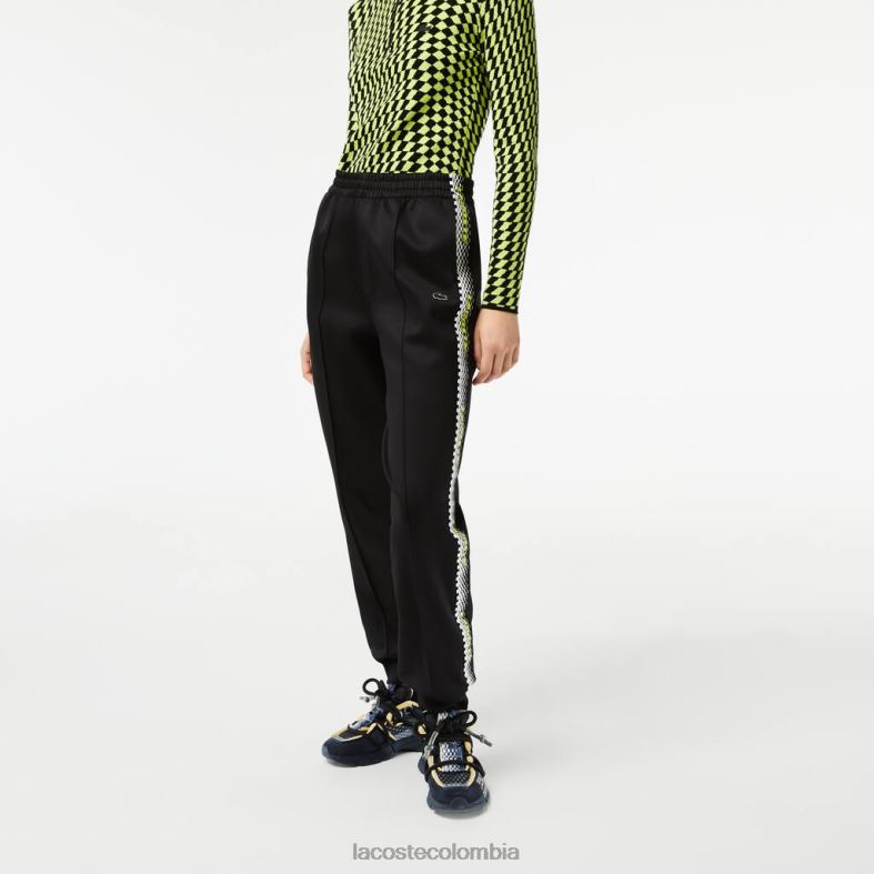 pantalones de chándal con raya del logo negro Lacoste ropa mujer 80XZX2406