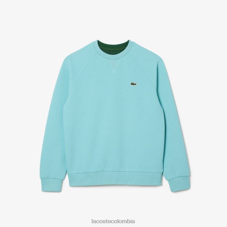 sudadera con cuello redondo en mezcla de algodón turquesa Lacoste ropa mujer 80XZX2392