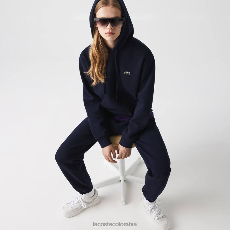 sudadera holgada en mezcla de algodón con capucha Azul marino Lacoste ropa mujer 80XZX2527