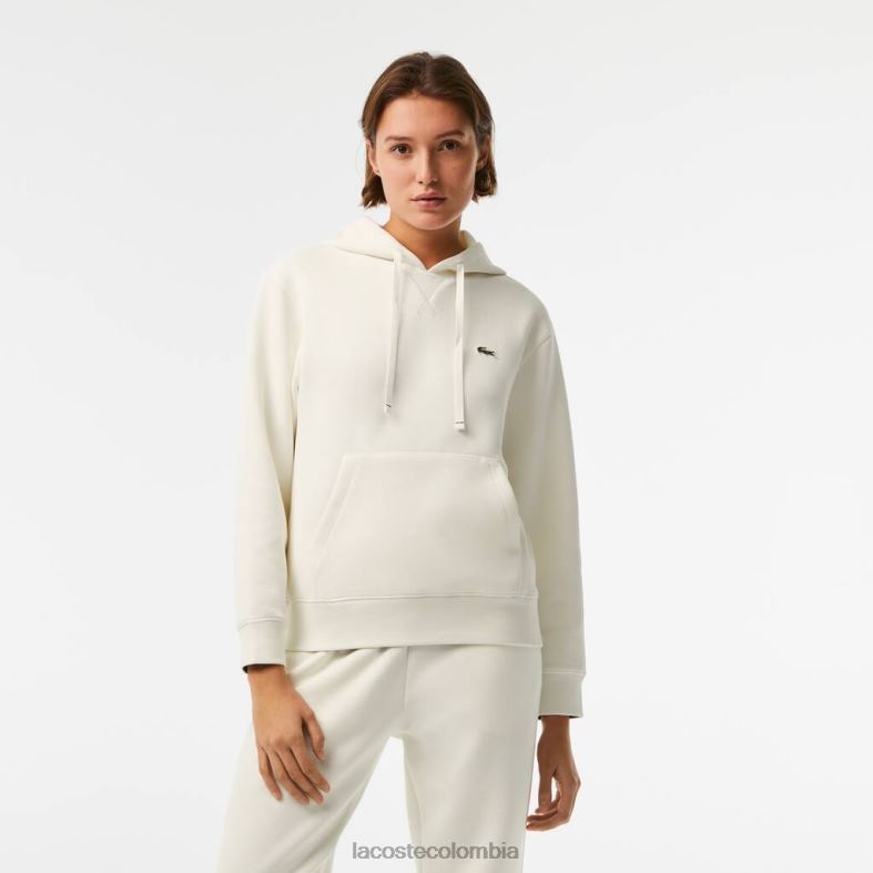 sudadera holgada en mezcla de algodón con capucha blanco Lacoste ropa mujer 80XZX2529