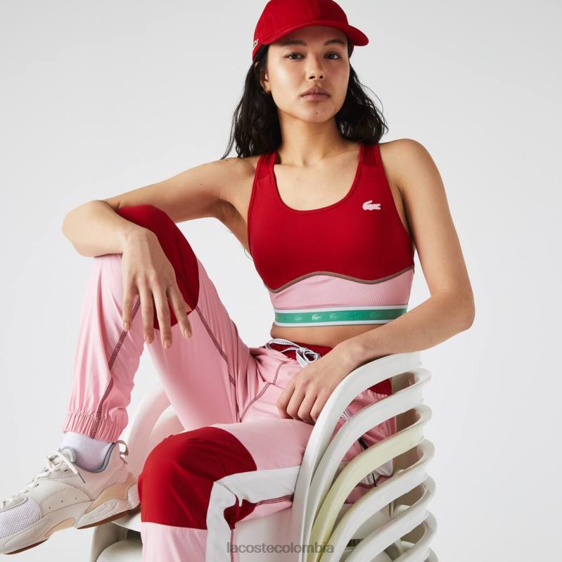 sujetador deportivo con espalda de nadador rojo/rosa/verde Lacoste ropa mujer 80XZX2584