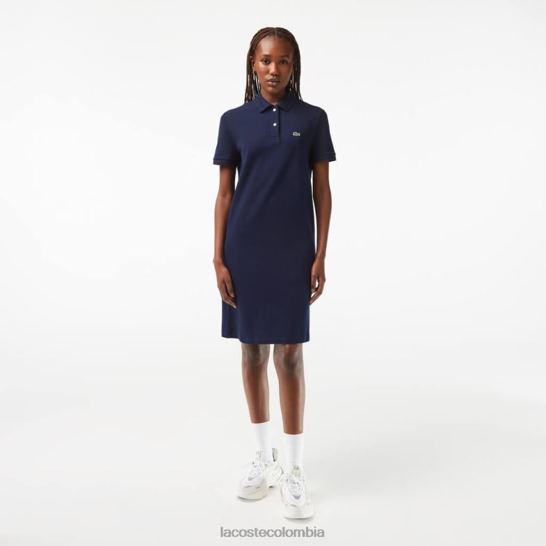 vestido tipo polo de punto de piqué Azul marino Lacoste ropa mujer 80XZX2361