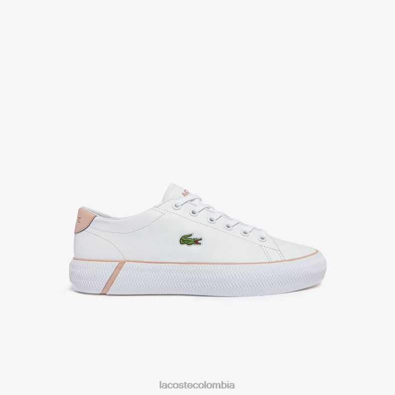 Zapatillas gripshot bl de piel y sintetico blanco y rosa claro Lacoste zapatos mujer 80XZX2695