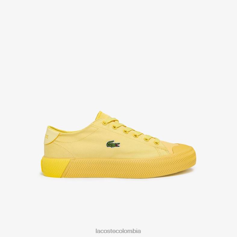 zapatillas gripshot de lona en el mismo tono amarillo claro/amarillo Lacoste zapatos mujer 80XZX2749