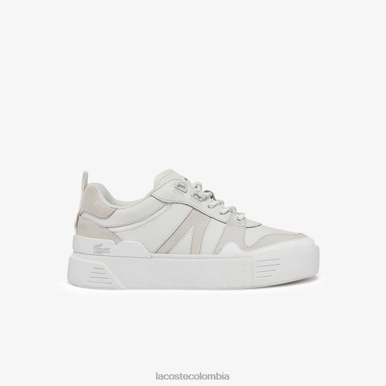 zapatillas l002 de piel blanco Lacoste zapatos mujer 80XZX2708