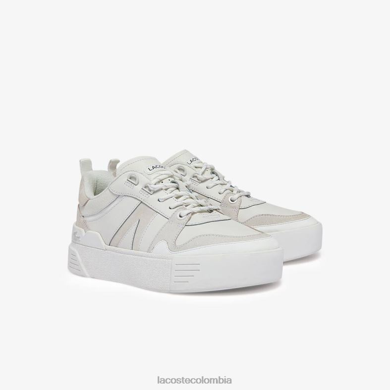 zapatillas l002 de piel blanco Lacoste zapatos mujer 80XZX2708
