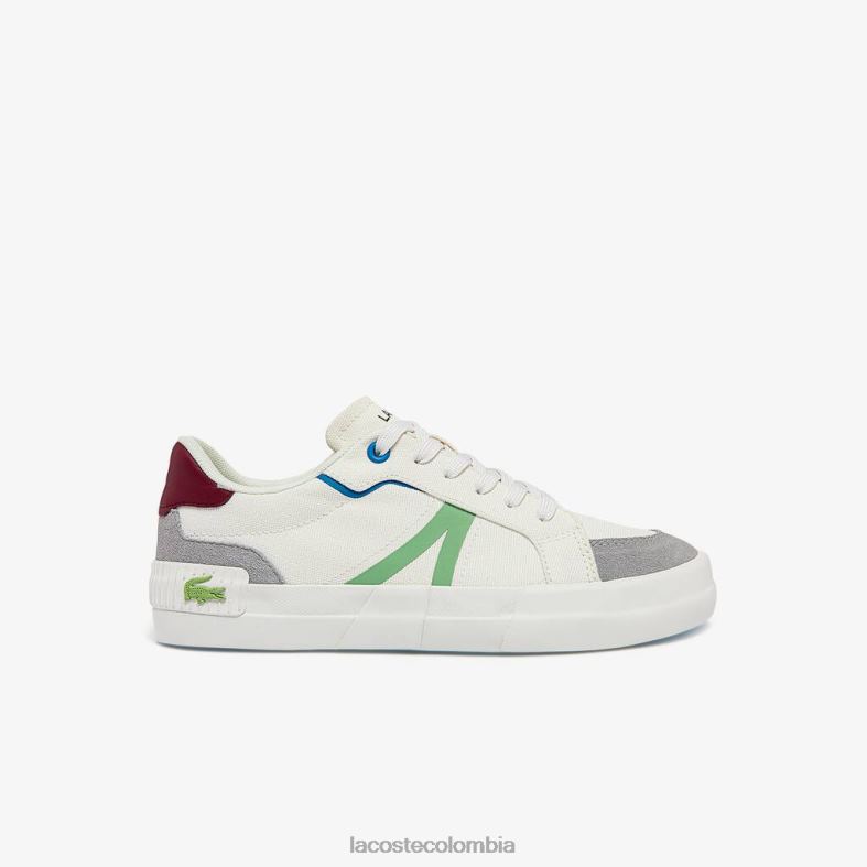 zapatillas l004 de lona blanco y verde claro Lacoste zapatos mujer 80XZX2755