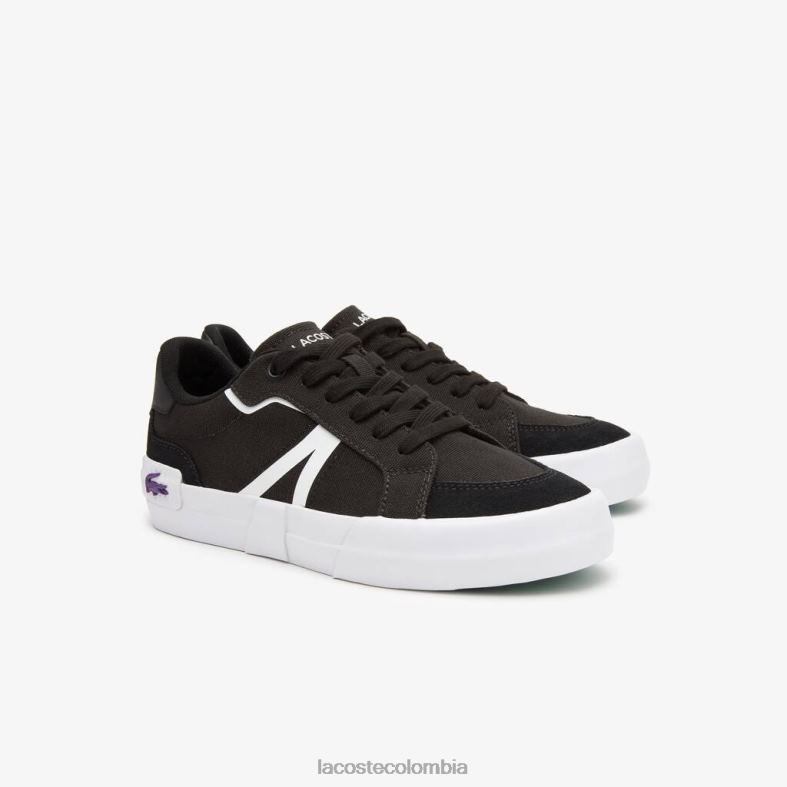 zapatillas l004 de tela con colores pop blanco negro Lacoste zapatos mujer 80XZX2731