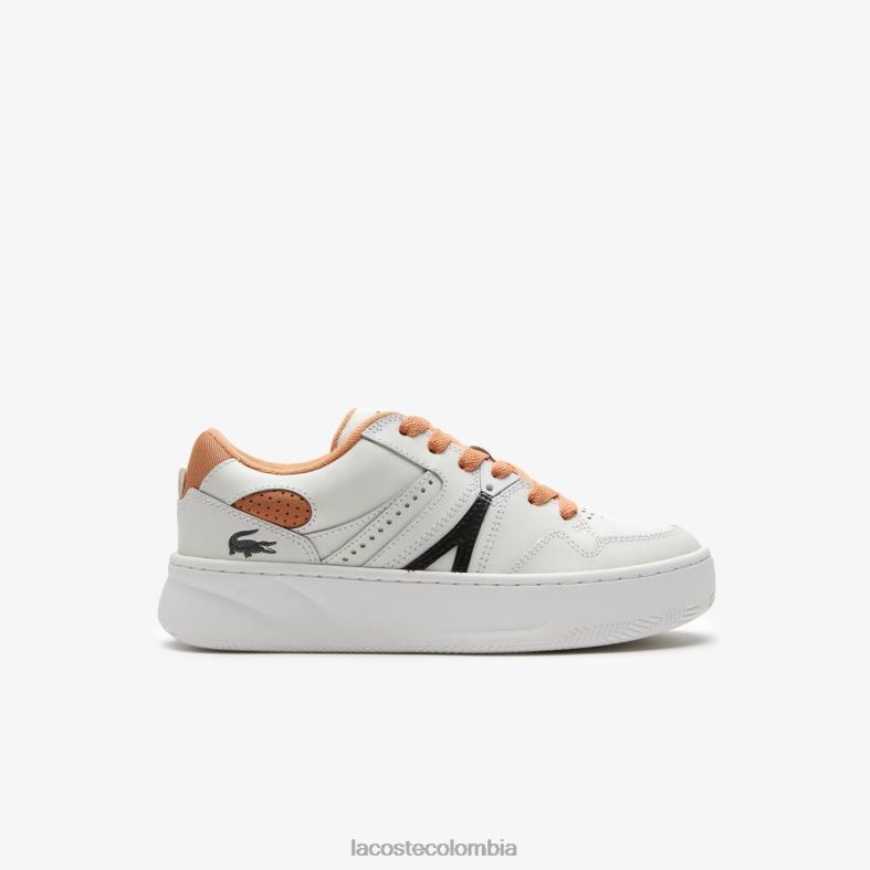 zapatillas l005 de piel blanco/bronceado Lacoste zapatos mujer 80XZX2713
