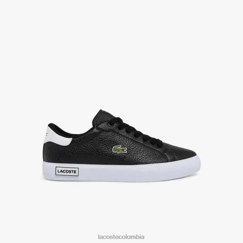zapatillas powercourt de piel y sintetico blanco negro Lacoste zapatos mujer 80XZX2721