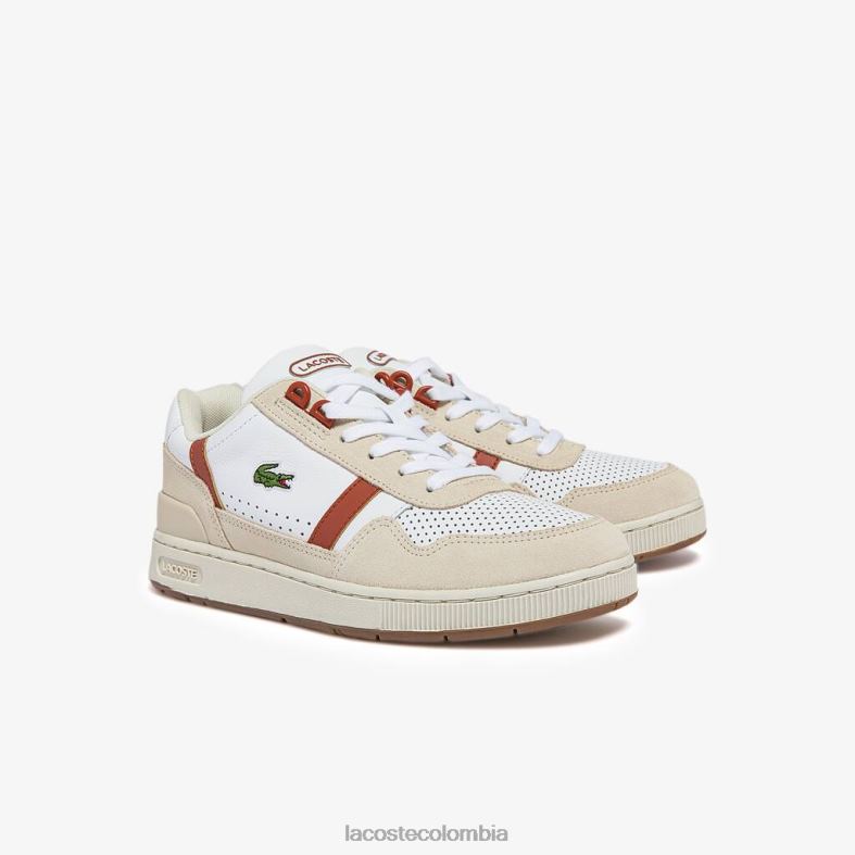 zapatillas roland-garros t-clip blanco y marrón Lacoste zapatos mujer 80XZX2746