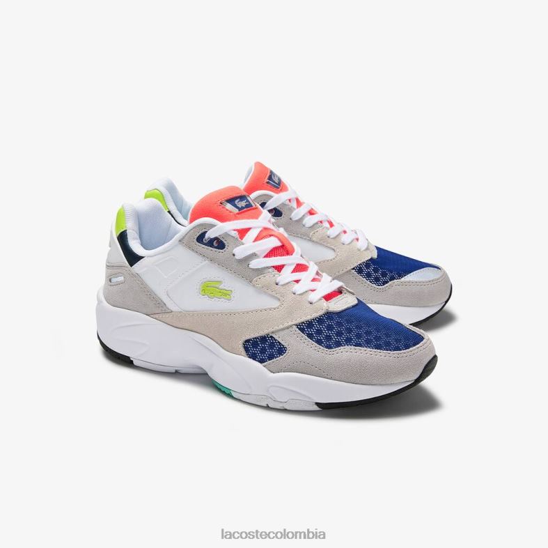 zapatillas storm 96 lo de tela con bloques de color gris claro y verde claro Lacoste zapatos mujer 80XZX2740