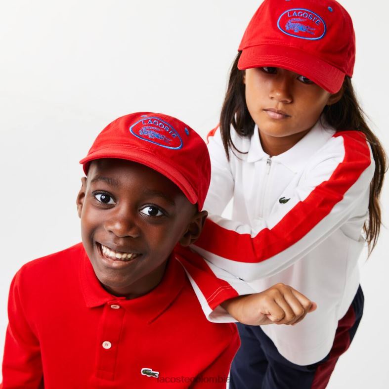 gorra ajustable con ojales en contraste rojo Lacoste accesorios niños 80XZX2168