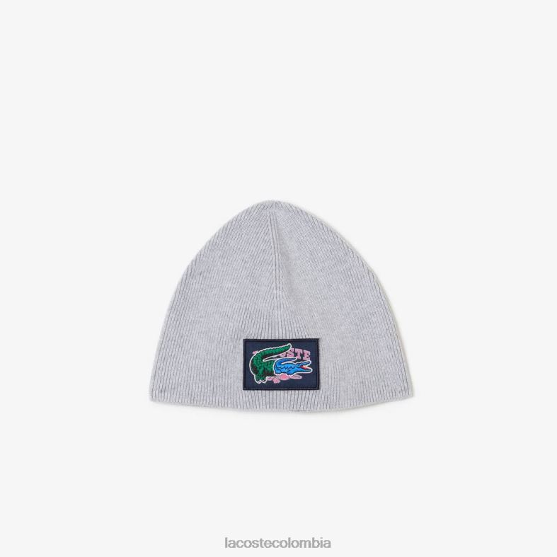 gorro con insignia con efecto de cómic lomo gris Lacoste accesorios niños 80XZX3278