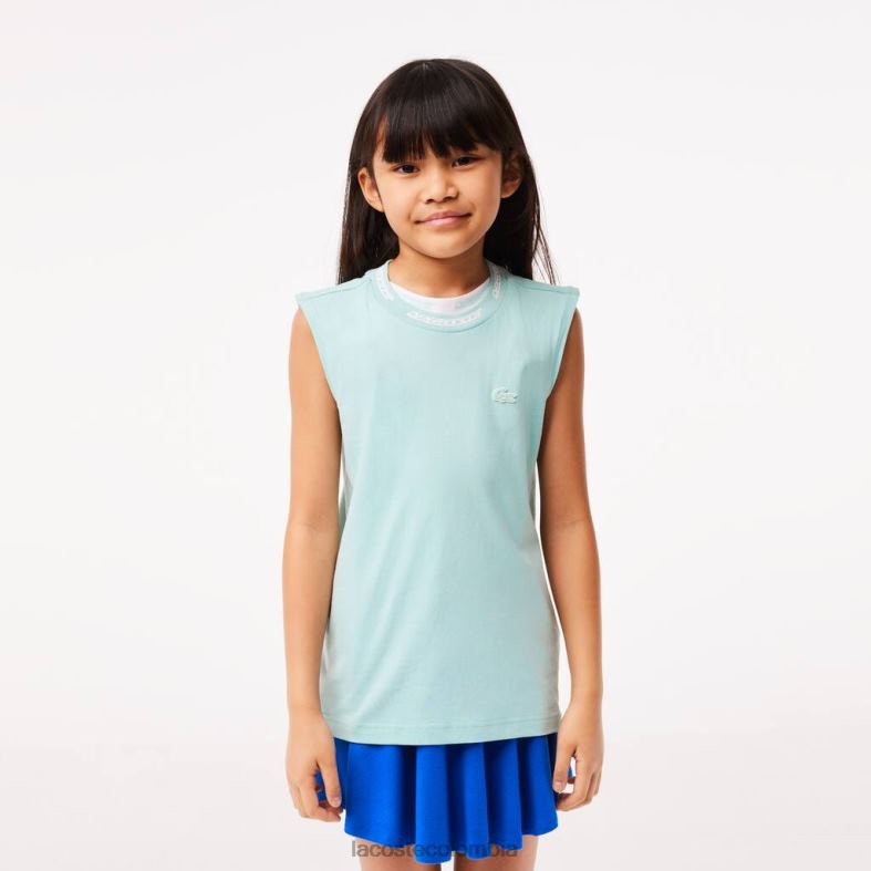 camiseta sin mangas de punto de algodón menta Lacoste ropa niños 80XZX3016