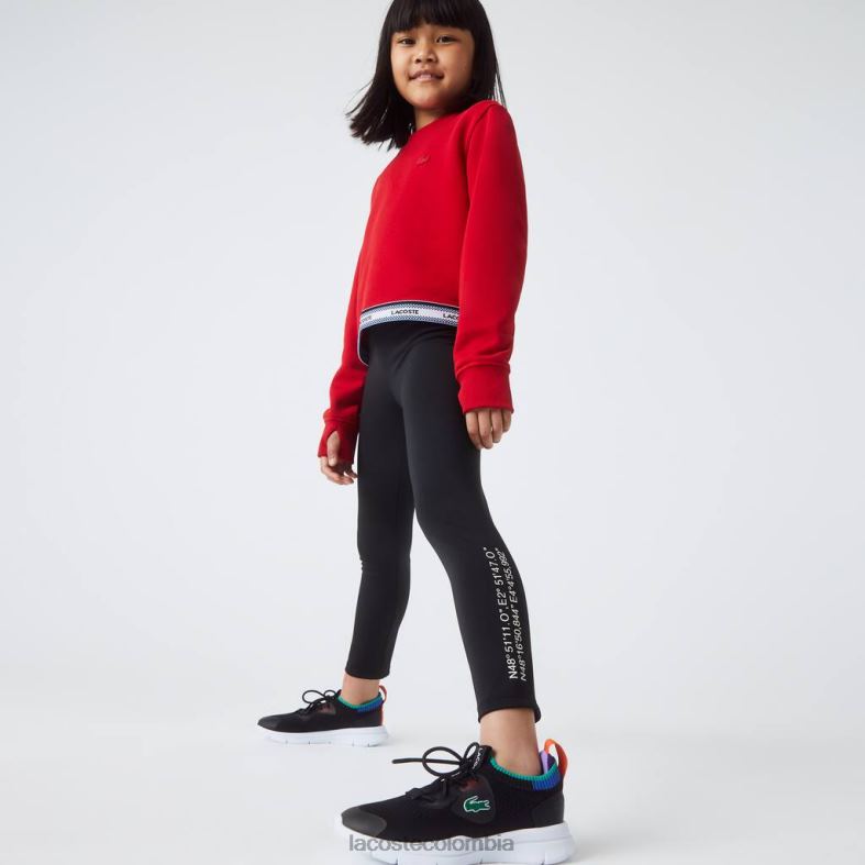 leggins con cintura estampada negro Lacoste ropa niños 80XZX3232
