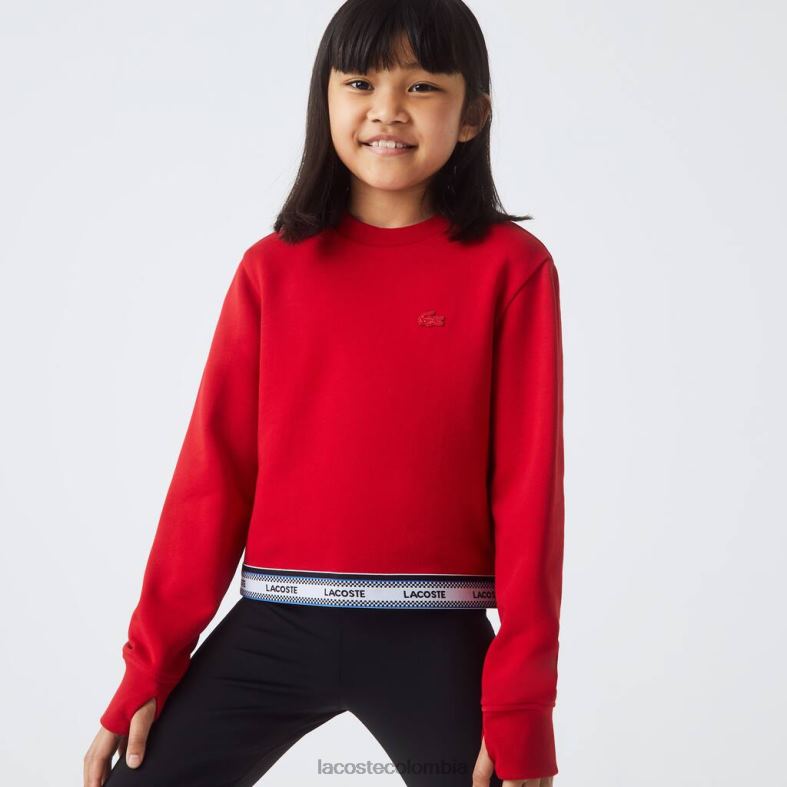 sudadera corta con banda estampada rojo Lacoste ropa niños 80XZX3207